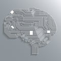 Circuit board brain vector illustration Royalty Free Stock Photo