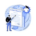 Electronic contract abstract concept vector illustration.