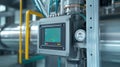 Control panel monitoring industrial processes in modern factory Royalty Free Stock Photo
