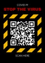 Electronic COVID-19 vaccination certificate with QR code, illustration