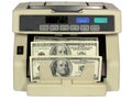 Electronic currency counter with dollars Royalty Free Stock Photo