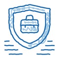 electronic data protection doodle icon hand drawn illustration Royalty Free Stock Photo