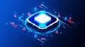Electronic Design Automation for Semiconductors and Central Processing Units - Conceptual 3D Illustration Royalty Free Stock Photo