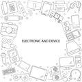 Electronic and device background from line icon