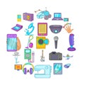 Electronic device icons set, cartoon style Royalty Free Stock Photo