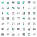 Electronic device line icons set Royalty Free Stock Photo