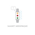 Electronic device smart wristband tracker technology concept line style isolated