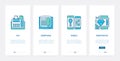 Electronic devices for communication UX, UI onboarding mobile app page screen set