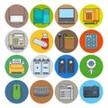 Electronic devices flat line icons