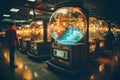 electronic devices in a global data center, a mock-up of earth and instruments for industrial and scientific research and Royalty Free Stock Photo