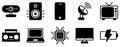 Electronic devices icon solid mix style representing modern technology gadgets and digital equipment for user interface app and Royalty Free Stock Photo