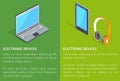 Electronic Devices Laptop and Headphones Tablet