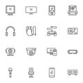 Electronic devices line icons set Royalty Free Stock Photo