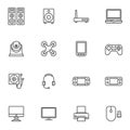 Electronic devices line icons set Royalty Free Stock Photo