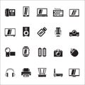 Electronic devices and technology icons - Vector icon set Royalty Free Stock Photo