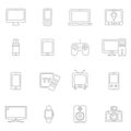 Electronic devices thin line icons. Vector devices. Royalty Free Stock Photo