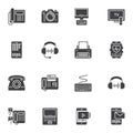 Electronic devices vector icons set Royalty Free Stock Photo