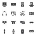 Electronic devices vector icons set, Royalty Free Stock Photo