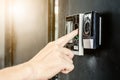 Electronic digital door in officer scan finger print for enter