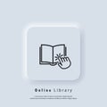 Electronic digital library. Internet education concept, e-learning resources, distant online courses. Vector. UI icon. Neumorphic Royalty Free Stock Photo