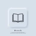 Electronic digital library. Internet education concept, e-learning resources, distant online courses. Vector. UI icon. Neumorphic Royalty Free Stock Photo