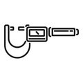 Electronic digital micrometer icon outline vector. Metal exact