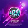 Electronic dj music party design background poster vector Royalty Free Stock Photo