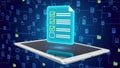 Electronic Document Checklist Tablet Screen Online Data Processing Network Background Royalty Free Stock Photo
