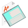 Electronic document icon, isometric style Royalty Free Stock Photo