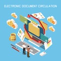 Electronic Documents Circulation Composition Royalty Free Stock Photo