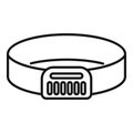 Electronic dog training collar with display showing number zero icon outline Royalty Free Stock Photo