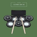 Electronic drum pad kit sketch vector. Royalty Free Stock Photo