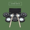 Electronic drum pad kit sketch vector.