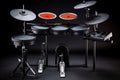 electronic drum set with variety of sound effects and beats, including ambient noise, jazz, hip-hop