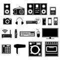Electronic and electric appliances and devices Royalty Free Stock Photo