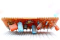electronic elements of an old used circuit board Royalty Free Stock Photo