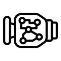 Electronic engine part icon showing a circuit board Royalty Free Stock Photo