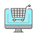 electronic eshopping purchase color icon vector illustration Royalty Free Stock Photo