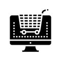 electronic eshopping purchase glyph icon vector illustration Royalty Free Stock Photo