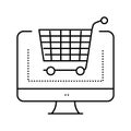 electronic eshopping purchase line icon vector illustration Royalty Free Stock Photo