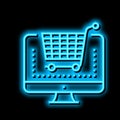 electronic eshopping purchase neon glow icon illustration Royalty Free Stock Photo
