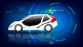 Electronic EV car with AI interface 002 Royalty Free Stock Photo