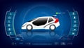 Electronic EV car with AI interface 001 Royalty Free Stock Photo