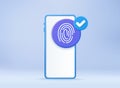 Electronic fingerprint on pass scanning mobile phone
