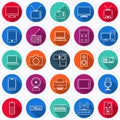 Electronic flat vector icons