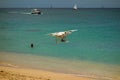 A drone being launched at lower bay beach in the windward islands