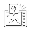 electronic gadget repair line icon vector illustration Royalty Free Stock Photo