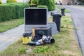 Electronic garbage on the roadside Royalty Free Stock Photo