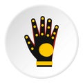 Electronic glove icon circle