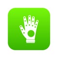 Electronic glove icon digital green